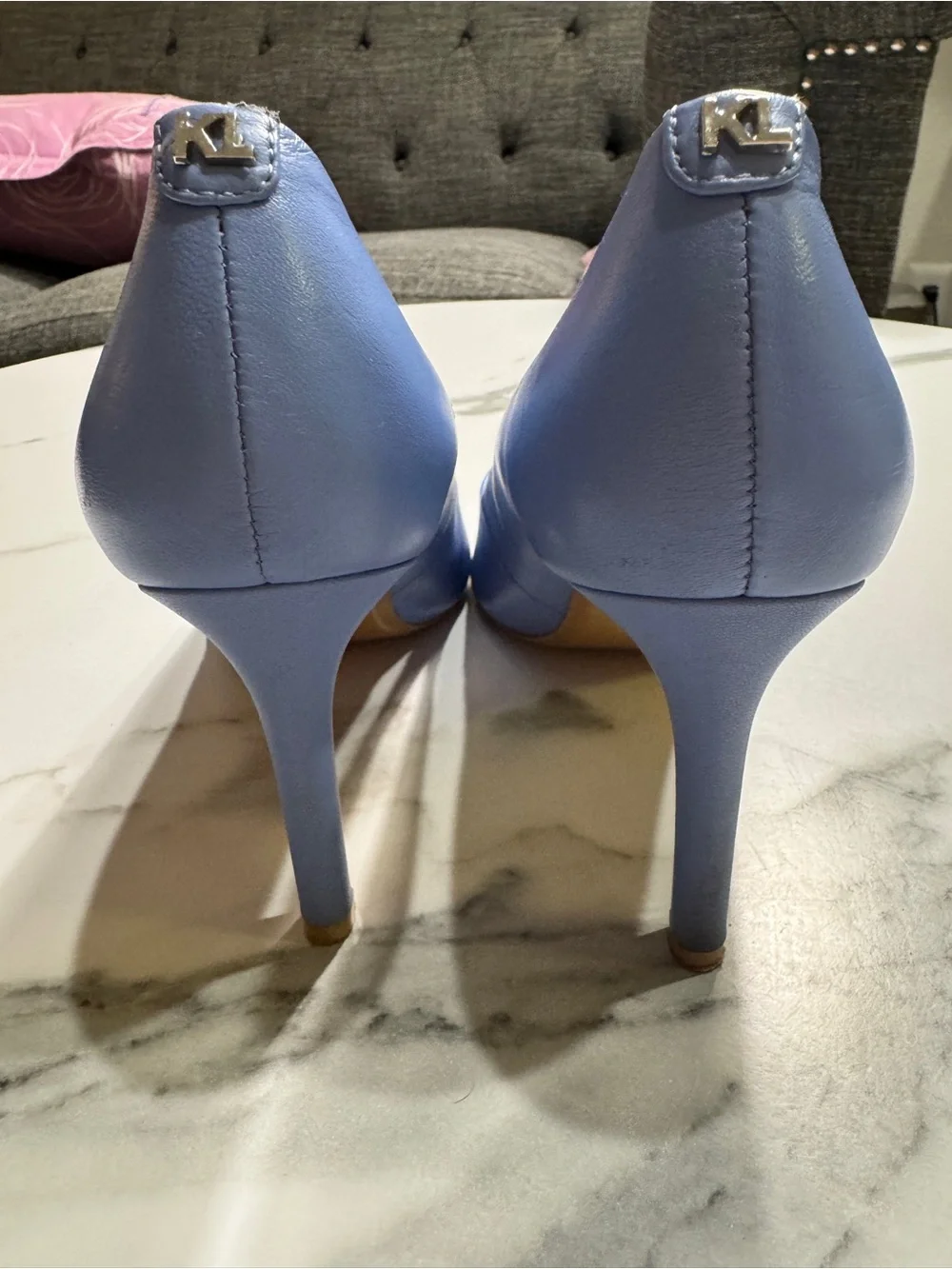 Karl Lagerfeld Periwinkle Pointed-Toe Stiletto Pumps